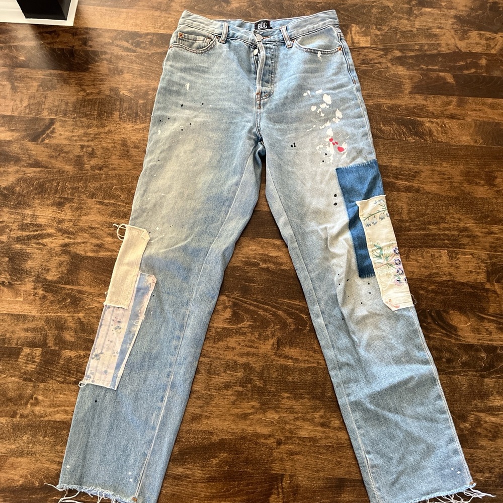 BDG Blue patchwork slim Jeans with Patchwork